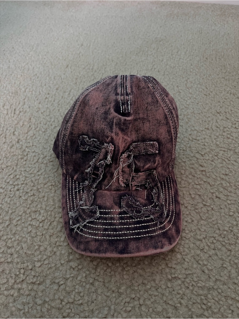 Urban Outfitters Distressed Washed Burgundy Baseball Cap